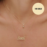 Edle Script Namenskette 14K Gold - JEWELINA