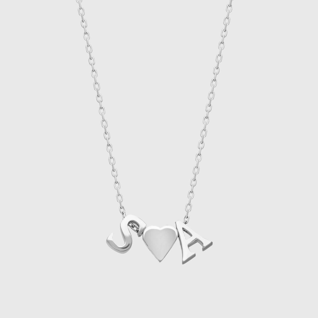 Herz Duo Buchstabenkette - JEWELINA