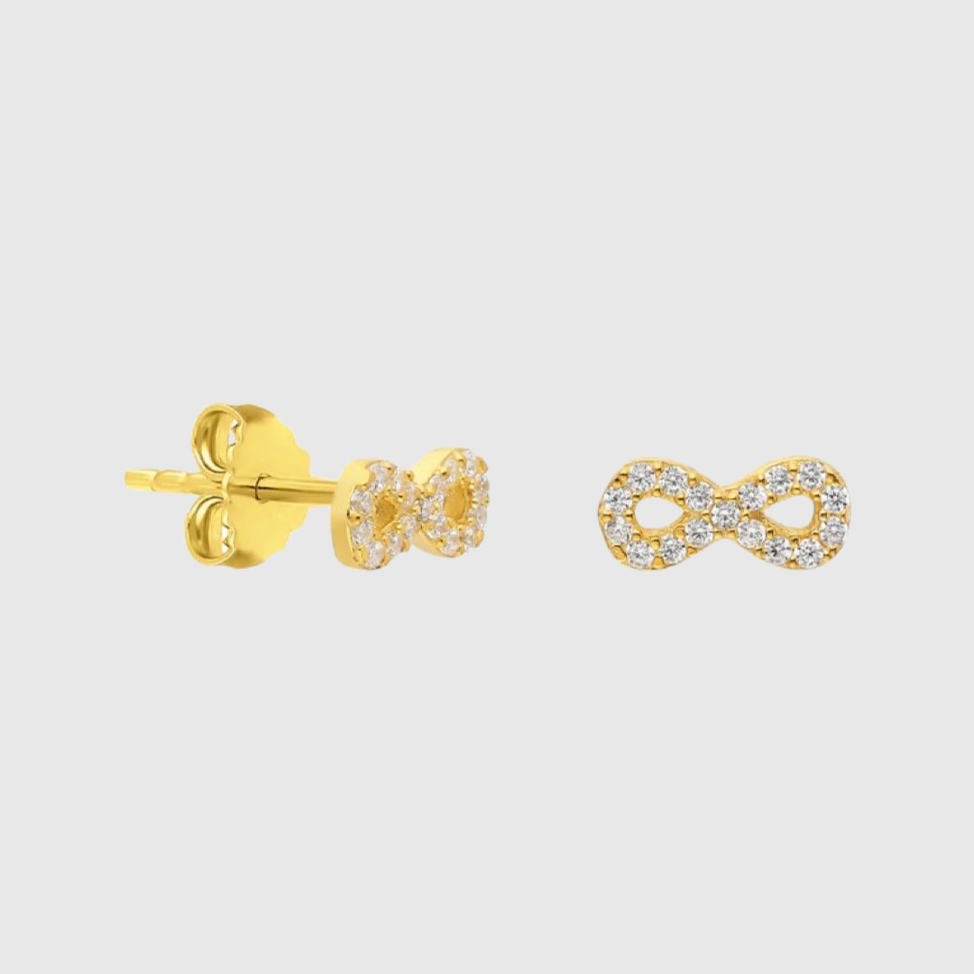 Infinity Ohrstecker - 14 Karat Gold