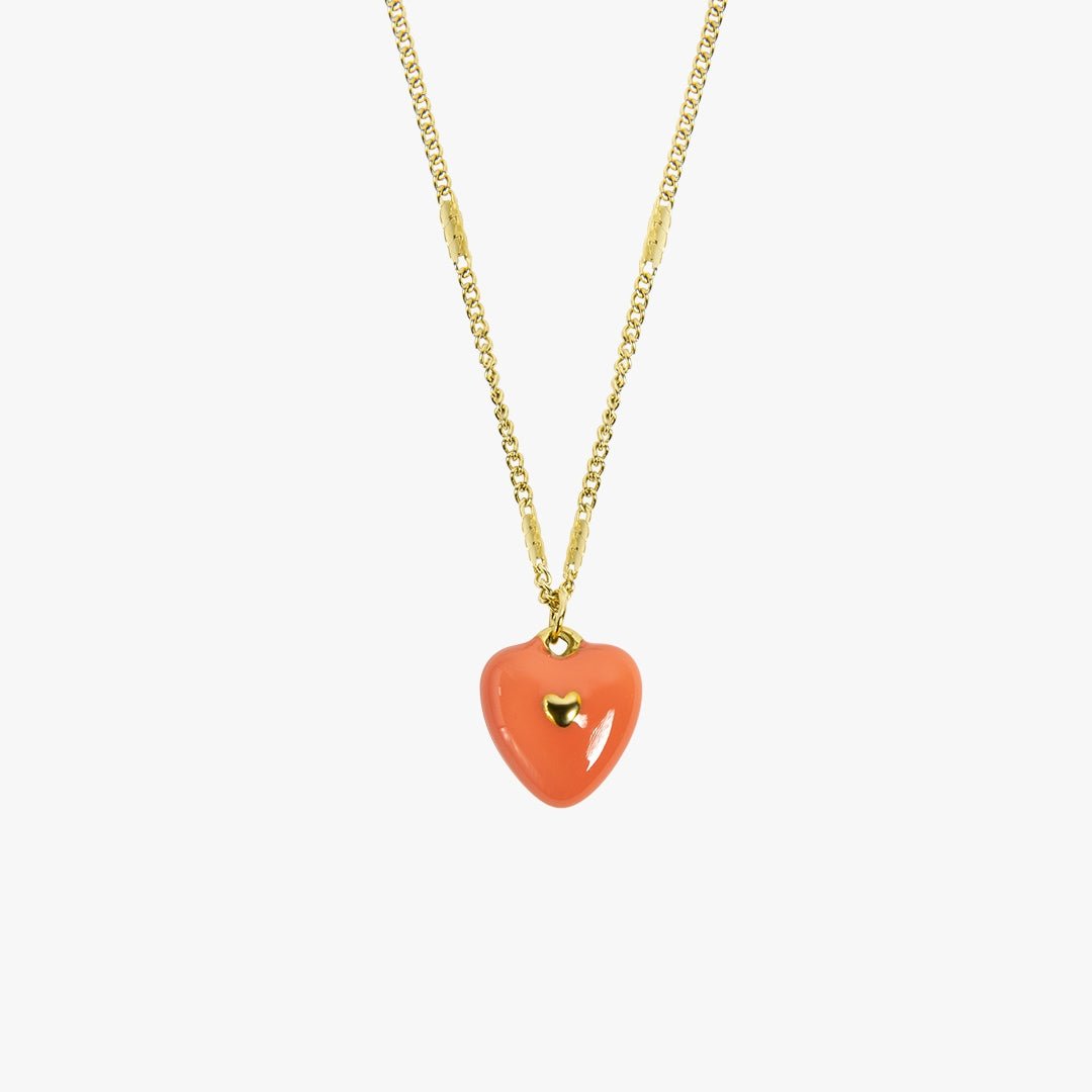 Luminous Heart Halskette Orange - JEWELINA