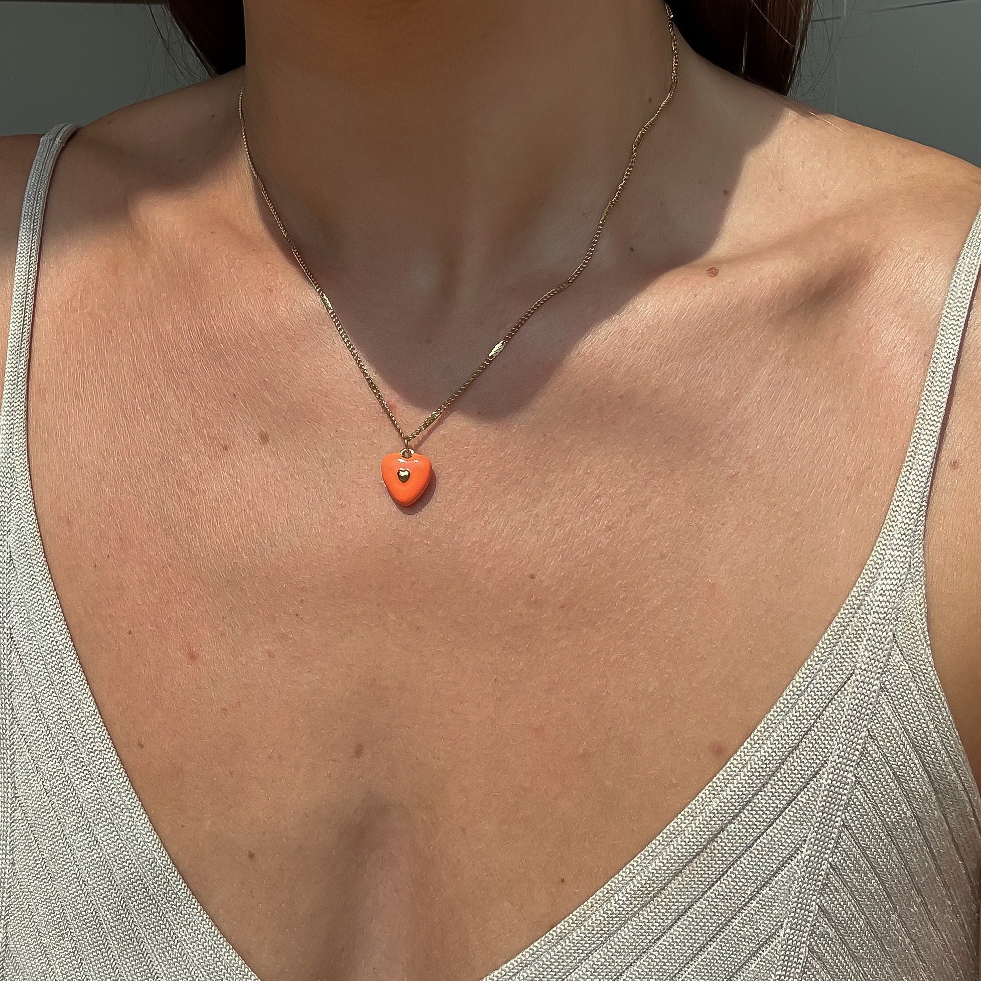 Luminous Heart Halskette Orange - JEWELINA