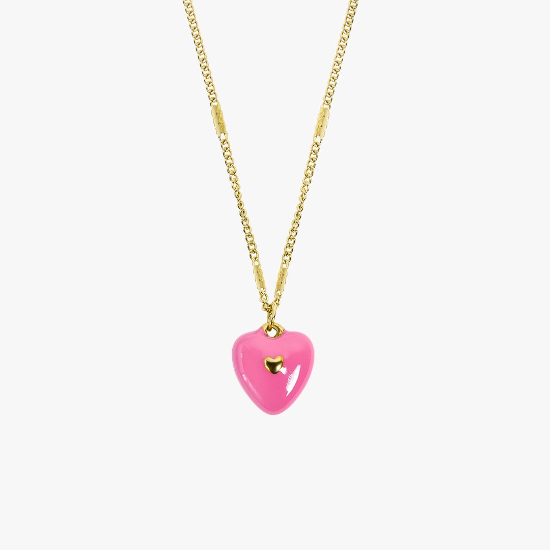 Luminous Heart Halskette Pink - JEWELINA