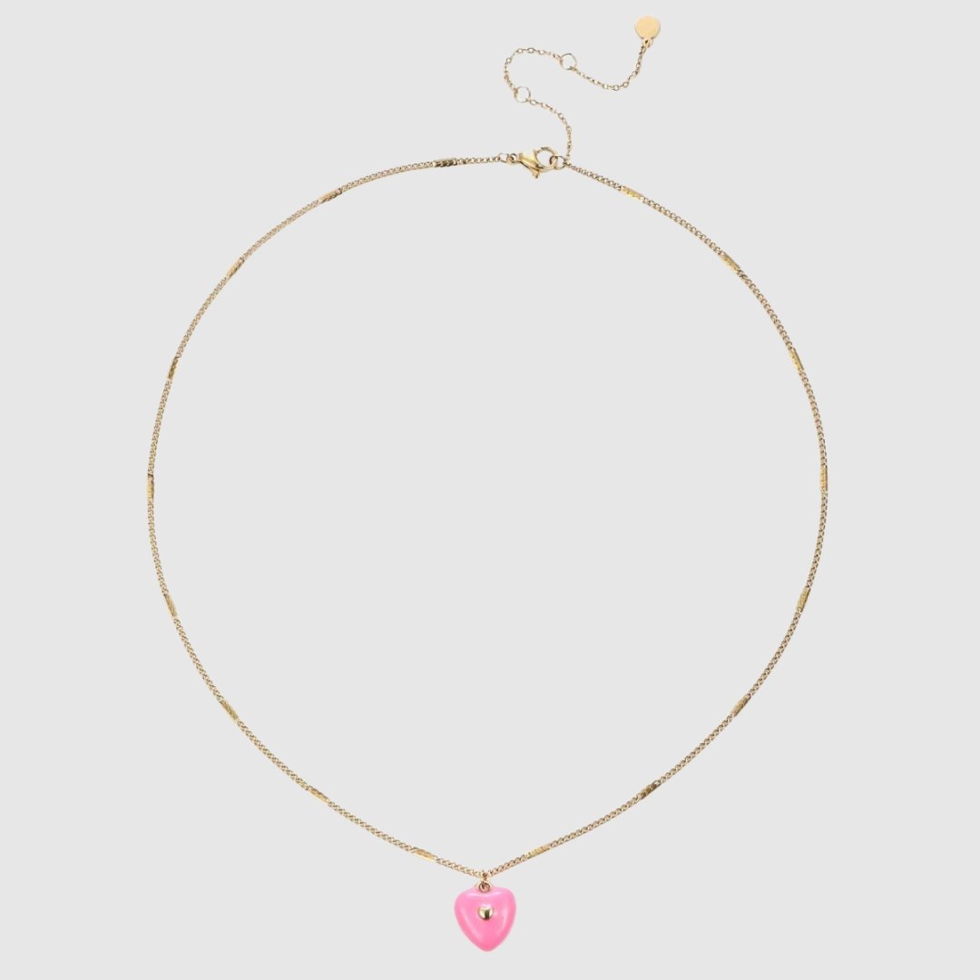 Luminous Heart Halskette Pink - JEWELINA